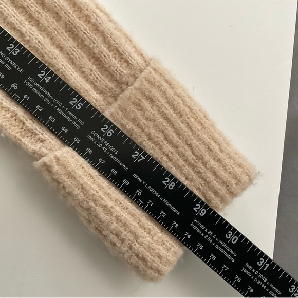 Lovers + Friends Caroline Cardigan Sz S Tan V-Neck Ribbed Grandmacore Slouchy - Picture 9 of 11